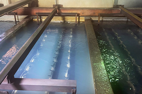 E-Coating in Progress for Metal Parts