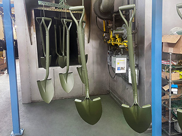 Liquid Coating Metal Shovels for Military Applications