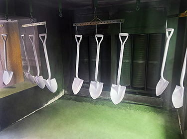 Liquid Coating Metal Shovels for Military Applications